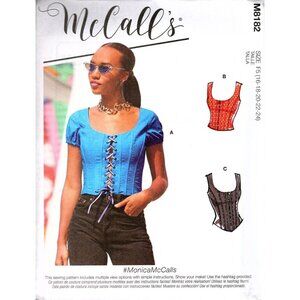 McCall's M8182 Misses 16 to 24 Corset Tops Uncut Sewing Pattern New